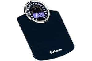Adamson Báscula Digital y Analógica Híbrida + NUEVO + 2 en 1 - Soporta hasta 180 kg - Vidrio Templado Grueso - Pantalla Extra Grande - Fácil Lectura