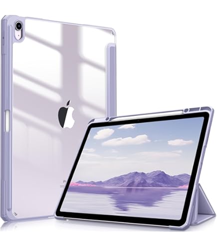 ProCase Hoes voor iPad Air 13 inch M2 2024, Drievoudige Beschermhoes met Doorzichtige Matte Achterkant, Dun en Licht Smart Cover, Compatibel met iPad Air 13