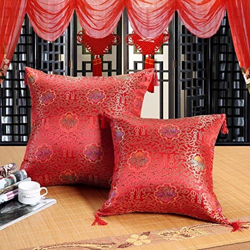 Satin mention cushions embroidered Chinese wedding/Complex classical mahogany sofa cushion/Lumbar pillow/Pillow cover/Cushion cover/Pillow case-O 30x50cm(12x20inch)VersionB