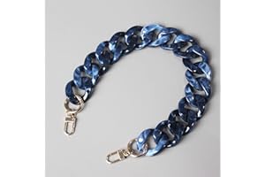 KMERCE Catena per Borsa Blu scuro, Tracolla per Borsa in Resina, Catena Portatile donna acrilica di Ricambio per borsetta Fai da Te, Borse a Tracolla, Pochette, Catena di telefonia mobile, Lunghezza 45cm