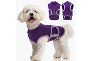 IECOii Gilet calmante per cani di taglia piccola, regolabile, con striscia riflettente, morbido cappotto calmante per cani di piccola taglia, giubbotto calmante per cani di piccola taglia, giacca