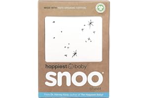 Happiest Baby SNOO Cot Fitted Sheet - 100% Organic Cotton Nursery Bedding - Fits SNOO Sleeper Crib Mattress (Ivory Galaxy)