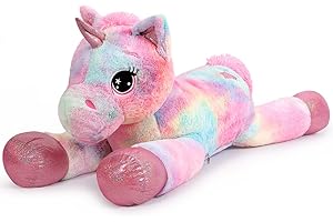 Sausudols Peluche Unicorno Gigante 80cm - Peluche Tenero Jumbo per Ragazze Morbido Cuscino di Peluche Unicorno Regalo per Compleanno, Natale Rosa