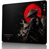 Baskılı Dijital Tasarımlı Oyuncu Mouse Pad, Kaymaz Taban, Dikişli Gaming Mouse Pad Samurai 50x40 Cm