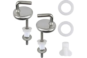 BDEUTROPHIC 2 Pcs Toilet Seat Fittings, Toilet Seat Hinges, Toilet Seat Fixings Easy and Fast Installation Replacement Hinge with Fittings and Repair Parts Compatible with Most Standard Toilets