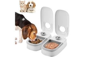Afenau Automatic Cat Feeder - 2 Meal Timer for Dry & Wet Food, Suitable for Small to Medium Cats & Dogs
