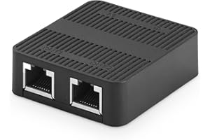 Binardat Splitter di rete da 1 a 2, switch Ethernet a 3 porte, 10/100 Mbps, alimentatore di tipo C, plug and play di mini dimensioni