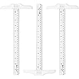 JNAWA 3pcs 30cm T-Square Double Side Scale T Shape Ruler Double Side Scale Measuring Tool Transparent Ruler for Scrapbooking Card-making Student School Office Home Tool