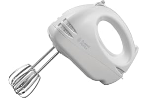 Russell Hobbs Food Collection Electric Hand Mixer with 6 Speeds, Easy release button, Fingertip speed control, Chrome beaters, Wrap around cord storage, 125W, 14451
