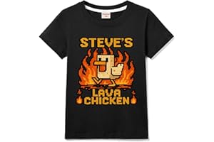 KIAMSEAY Lava Chicken Girls Boys T-Shirts Kids Cotton Tee for 3-13 Years