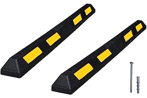 PAL FERRETERÍA INDUSTRIAL Tope de ruedas para aparcamiento 1800x150x100mm de caucho granulado (2- Topes + Tornillería)