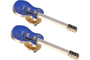 MAJORMENCH 2 St Retro Gitarr Brosch Pins i Blått Detaljerad Instrumentdesign Lätt Vikt Ryggsäck och Hatt Lapel Pins för Musik