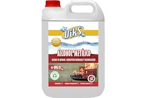 Viks | Alcohol de Quemar | Metanol | Alcohol Metílico 99,9% Maxima pureza | Disolvente Universal | Encendor bbq | Combustible barbacoas y chimeneas | 5 Litros