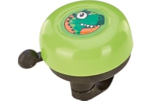 Prophete Campanello per bicicletta per bambini, campana, verde con motivo dinosauro, per ragazze e ragazzi