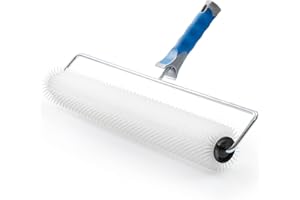 DECOCRAFT Spiked Aerator Roller for Self-Leveling Concrete, Flooring, Screeding, and Latex, Rolling Attachment Removes Air Bubbles for a Smooth Floor Finish, 500 mm Wide and 17mm Spike Length
