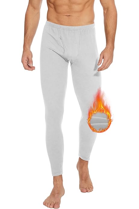 Bassdash FS19M Men's Lightweight Thermal Underwear Warm Leggings Thin Bottom Quick Drying Thermal Underwear Warm Elastic Polyester, Charcoal