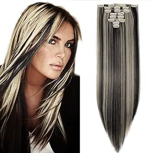 meche blonde sur cheveux noir