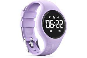 FOCWONY LED Digital Waterproof Pedometer Watch, Non-bluetooth Fitness Tracker, Step Counter, Distance, Vibrating alarm clock, Stopwatch, Great Gift for for Kids Childrens Teen Girls Boys Women