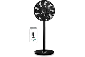 ‎DUUX Duux Whisper Flex Smart Standventilator - Steuerung per Fernbedienung & Smartphone - Höhenverstellbar 51-88cm - Leiser Ventilator mit Nachtmodus und Timer - Energieeffizient 2W, Ohne Akku Schwarz