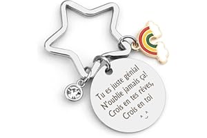 ZKIUOA Porte Clef Homme Femme Cadeau Original Anniversaire pour Amitié Meilleure Amie Pour Fils Fille Copain Copine Frere Collègue Port Cle Gravé Pour Inspiration Encourage