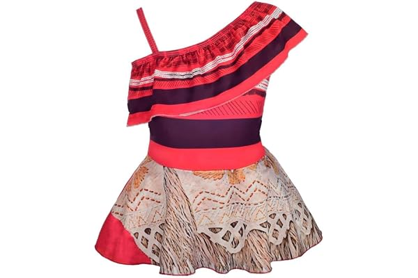 Lito Angels Maillot de Bain Jupette 1 Piece avec Accessoires pour Enfant Filles, Robe de Bain été avec Volant