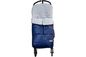 DANIELSTORE Saco Silla de Paseo Universal Saco Polar de Invierno, Desmontable con cremallera, Cabezal ajustable, transpirable e Impermeable Azul Pirulo (Gris dino coche)