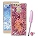 Produktbild Huawei P9 Liquid Hülle, Huawei P9 Glitzer Case, Vioela Cool Kreativ 3D Fließen Flüssig Wasser Glitter Shinny Bling Glanz Sparkly Stern Muster Transparent Klar Hart Plastik Kristall Crystal Hard Haut zurück Tasche Schutzhülle für Huawei P9