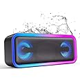MEGUO A8 PRO Wireless Bluetooth Speaker, 20W Sound, IPX6 Waterproof, Portable with Strap, 20-Hour Playtime, RGB Light Show, Deep Bass, Crystal-Clear Treble, for Outdoors, Travel,Party