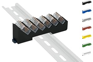 PRINT WORTH 3D Din Rail Hutschienenhalter für 6x Wago Klemmen/lever clamps 221-412/413 (Wagoklemmen nicht im Lieferumfang!) (Schwarz (Prime))