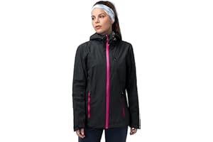 33,000ft Regenjacke Damen Wasserdicht Outdoorjacke Atmungsaktiv Herbst Übergangsjacke Leichte Jacke mit Kapuze Windbreaker zum Wandern Reisen Treking Fahrrad