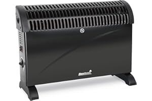 MaxxHome Chauffage électrique - Chauffage par Convecteur - Chauffage électrique - 3 Réglages de Chaleur - Radiateur électrique - pour Salon, Salle de Bain & Chambre - 2000W - Noir