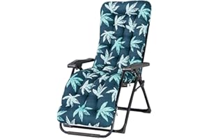 luminiu Thicken Cushion For Reclining Chair, Printed Lounger Cushion Thickened Soft Chair Cushion Portable Rocking Chair Pad For Home Green 170x53x8CM