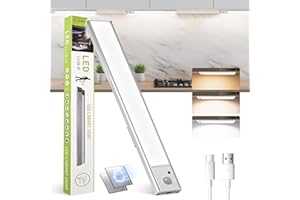 Wekrigh Luce Armadio LED con Sensore, Luce per Armadio 50 LED, 4 Modalità 3 Temperature di Colore, USB Ricaricabile Lampada Armadio per Cucina Corridoi Garage Guardaroba Armadi Scale - 30cm
