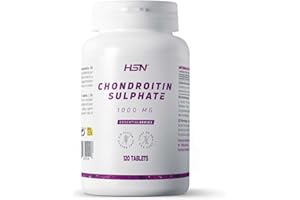 Sulfato de Condroitina de HSN | 120 Tabletas = 1 Gramo de Condroitina por Dosis Diaria | Sin Pescado ni Crustáceos | Alto contenido en vitamina C y Manganeso | No-GMO, Sin Gluten