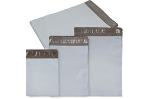 TIKPLUS Versandtaschen Warensendung, Etwa 100 Stück Versandtüten, Versandbeutel mit Selbstklebeverschluss, Wasserdichte Shipping Bags, Plastik Versandtüten für Kleidung(3 Größen)