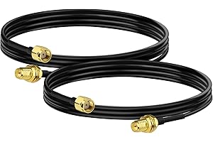 Bingfu Cavo RP-SMA Prolunga Antenna WiFi 1 m (2 Pacchi) Adattatore da RP-SMA Maschio a Femmina RG174 per Telecamera IP Gateway Router WiFii Scheda di Rete Wireless Mini PCIE