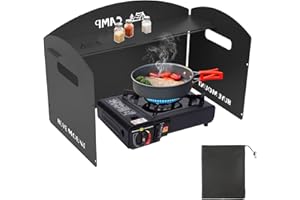 GEEKHOM Camping Stove Windscreen Outdoor Windshield Steel Foldable Wind Blocker with Storage Bag – for Gas/Butane Stoves, Campers, Hikers, Picnickers in Hiking & Backpacking