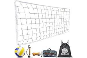 AIKELAI Tragbarer Volleyball Netz für Garten,Beachvolleyball Set mit Pumpe und Kordelzug,Volleyball Zubehör Outdoor für Garten Strand Rasen ﻿﻿