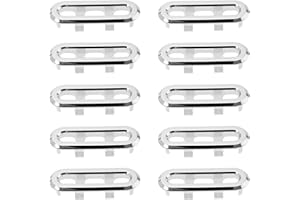LT Easiyl 10pcs Lavabo Cubierta de Desbordamiento 47,5 x 13 mm Ovalado Lavabo Anillo Desbordamiento Cocina Baño Lavabo Revestimiento Tapa Agujero Desbordamiento Plata
