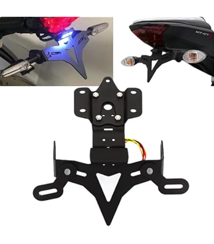 Portatarga Sportivo Regolabile SEPTAR Per Yamaha MT-07 2013-2024 | Kit Completo Con Luce Omologata - Foto 5