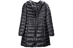 HAXNOHEY Plumifero Ultraligero Mujer Largo Chaqueta Plumas Capucha Ligeros Mujer Plumífero Ligero Plumon Señora Plumiferos Abrigo Abrigos Cazadoras Chaquetas Plumas Mujer Down Puffer Jacket Mujer Talla Grande