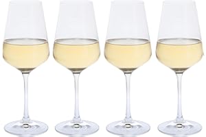 Dartington Crystal Cheers! White Wine Glass, Set of 4 | Modern White Wine Glasses | 226mm | 350ml | Dishwasher Safe | Classy and Elegant Glasses | Perfect for Entertaining