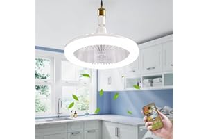 ‎PKKP PKKP Deckenventilator mit Beleuchtung und Fernbedienung, 30W LED Deckenleuchte Dimmbar, 3 Lüftungsgeschwindigkeiten Ventilator Lampe für Wohnzimmer, Esszimmer, Schlafzimmer, Büro