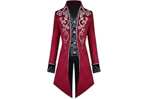 FJKVKDT Chaqueta medieval steampunk para hombre, estilo victoriano, renacentista, gótico, retro, para fiesta de Halloween, cosplay, disfraces de caballero para adultos