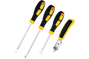 Labmilon 4 Pièces Arrache Agrafeuse Tapissier, Arrache-clous, Extracteur de Clous, Arrache Agrafe, Décapant d'agrafes de Rembourrage, Agrafeuses Dissolvant d'ongles avec Outil D'extraction de Pointes