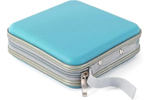 GADGET HOPPA 36 Capacity CD DVD Case Wallet Hard Cover Carry Case Portable Storage Organiser Bag – SKY BLUE