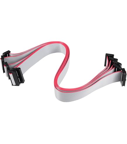 4-Pack Flat Ribbon Cable – 10 Pin Male DB9 To FC-10, 30cm Long, 2.54mm Pitch – For PC, LED Displays & More-595256