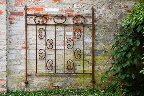 Rankzaun aus Metall Steckzaun Rost 115 x 135cm Metallzaun Rankgitter Beetzaun