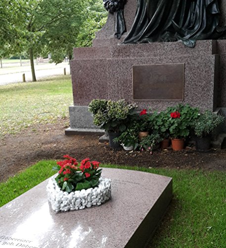 Herzgitter mit Kies 35.0cm x 35.0cm x 10.0cm Grabherz Grabschmuck Pflanzschale Herz Gitter Gabione Friedhof Pflanzherz Blumentopf Grablampe Grablaterne Grablicht Grabkerze - 6