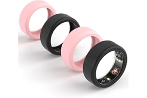 Snyeest 4-Pack Silicone Ring Cover Compatible with Oura Ring Gen 3 Protector, Anti-Scratch Elastic Case Finger Accessories Wrapper for Woking Out Women Men (Black*2+Pink*2, S for 6/7/8/9/10)